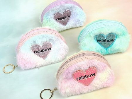 Wholesale Embroidered Heart Semicircle Mini Small Bag Polyester Wallet Keychains Online Sale