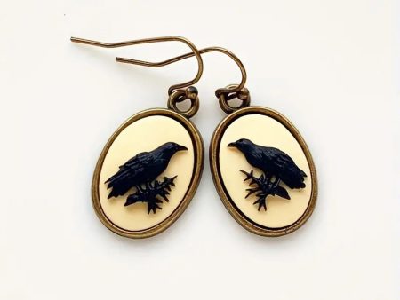 Wholesale Vintage Oval Diy Cub Crow Earrings on Sale