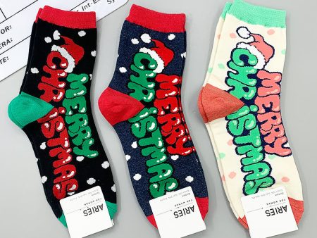 Wholesale 2023 Autumn and Winter New Christmas Mid-tube Cotton Socks on Sale