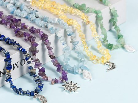 Wholesale Sweater Chain Crystal Irregular Beaded Colorful Crystal Necklace For Sale