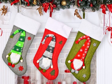 Wholesale Christmas Decoration Knitted Polyester Christmas Socks Supply