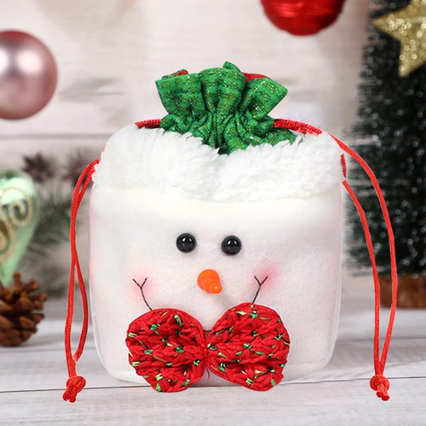 Wholesale 10pcs Christmas Apple Bag Flannel Drawstring Bag Discount