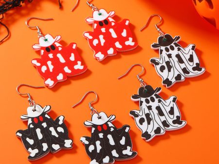 Wholesale Western Cowboy Ghost Halloween Retro Acrylic Earrings OLY-ES-KaiQing003 on Sale