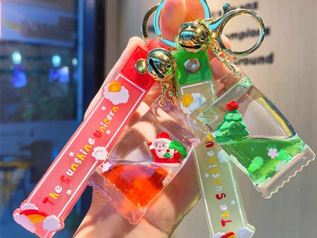 Wholesale Acrylic Oil Floating Christmas Series Keychain Supply