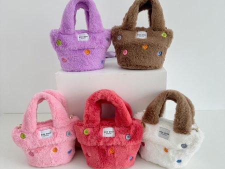 Wholesale Colored Plush Bags Bucket Bags Children s Crossbody Bags Fashion