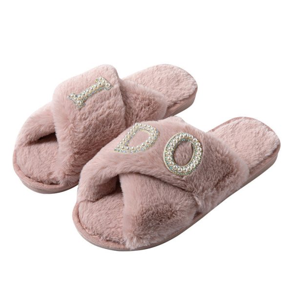 Wholesale Casual Cross Plush Slippers Online