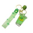 Wholesale Creative Green Fruit in Oil Floating Quicksand Drift Bottle Acrylic Keychain Supply