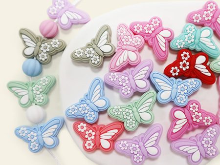 Wholesale 10PCS Cartoon Butterfly Silicone Beads Online