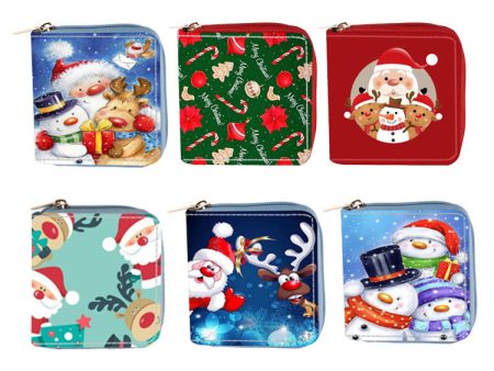 Wholesale Anime Deer Santa Claus Short PU Zipper Wallet Discount