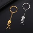 Wholesale Titanium Steel Cut Smooth Akimbo Figurine Keychain Hot on Sale