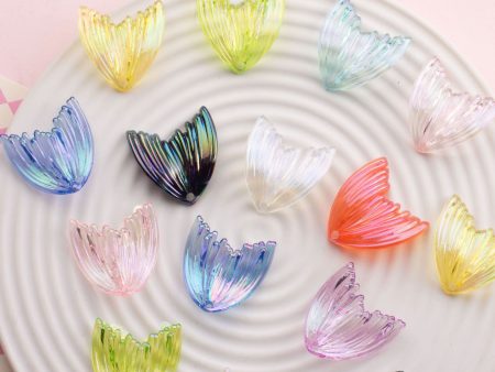 Wholesale UV Coated Mermaid Fish Tail Acrylic Loose Beads For Discount