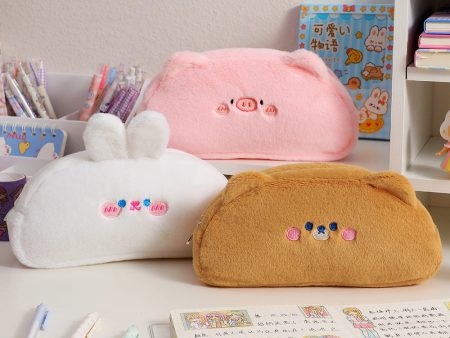 Wholesale Cartoon Pig Plush Pencil Bag Fashion