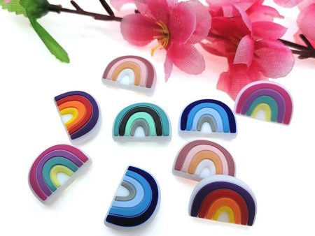 Wholesale 10PCS DIY Rainbow Silicone Beads Cheap