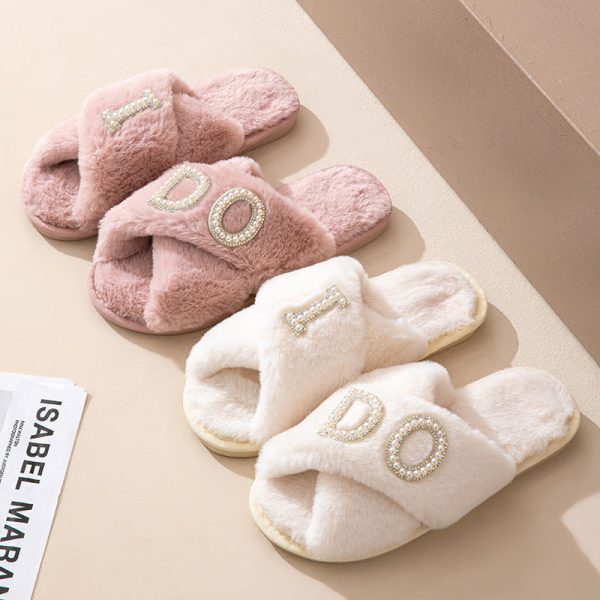 Wholesale Casual Cross Plush Slippers Online