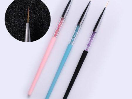 Wholesale Crystal Rod Hookwork Flower Long Rod Acrylic Nail Art Drawing Pen Set of 3 on Sale