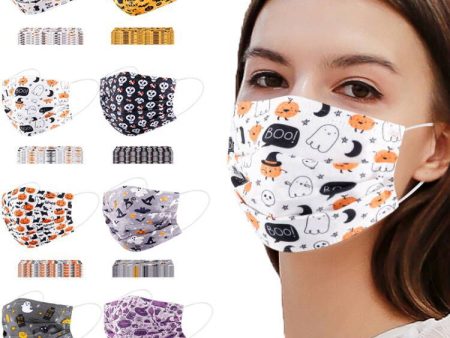 Wholesale 10pcs Halloween Disposable Masks with Meltblown Funny  Non-woven Fabric Face Masks For Sale