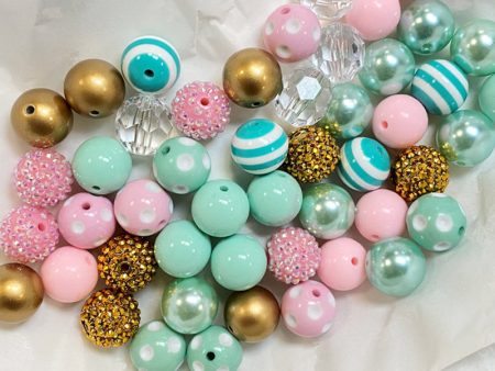 Wholesale 50pcs pack Mint Green 20MM Acrylic Large Beads Bubblegum Beads Fashion