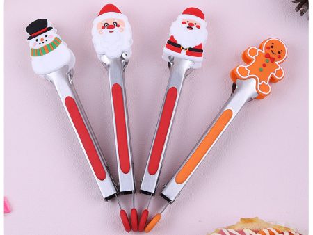 Wholesale Christmas Stainless Steel Food Tongs on Sale