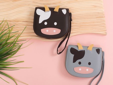 Wholesale Cartoon Cute Cow Girl T Student Zipper Coin Purse Pu Wallet Sale