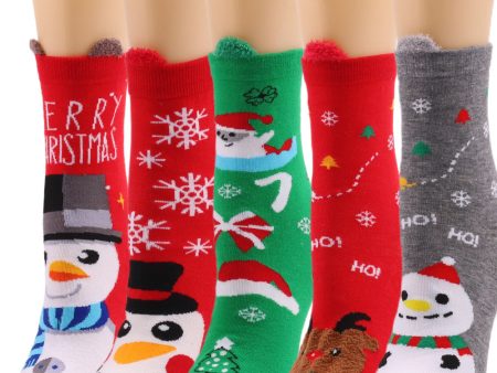 Wholesale Autumn New Christmas Elk Santa Claus Cotton Socks Online Sale