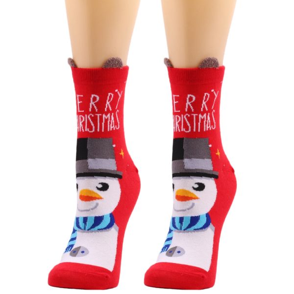 Wholesale Autumn New Christmas Elk Santa Claus Cotton Socks Online Sale