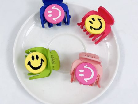 Wholesale Candy Color Smiley Metal Hair Clips Online