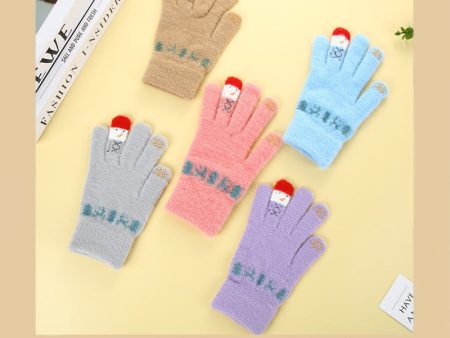 Wholesale Autumn and Winter Christmas Snowman Touch Screen Imitation Cashmere Cycling Plush Thickened Gloves Online