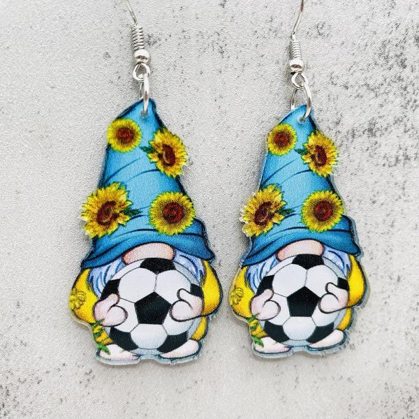 Wholesale Football Acrylic Earrings Heart U Shape Leopard Print Earrings Online Sale