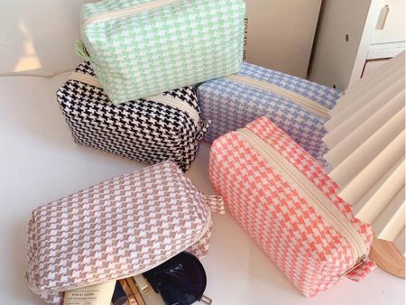 Wholesale Square Candy Color Contrast Fabric Cosmetic Bag Online