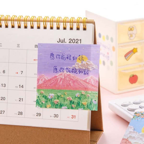 Wholesale Landscape Oil Painting Paper Sticky Notes Online Hot Sale