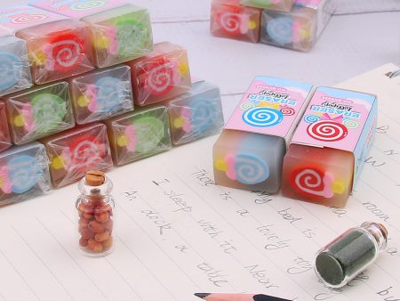 Wholesale PVC Jelly Sandwich 4B Rainbow Transparent Eraser on Sale