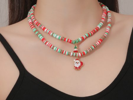 Wholesale Christmas Soft Clay Rice Beads Christmas Necklace Discount