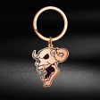 Wholesale Halloween Stainless Steel Skull Bull Head Keychain Discount