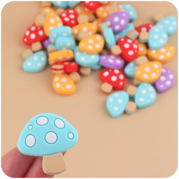 Wholesale DIY Cartoon Silicone Mushroom Focal Beads Online