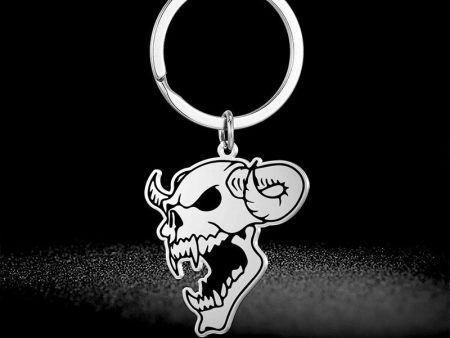 Wholesale Halloween Stainless Steel Skull Bull Head Keychain Discount