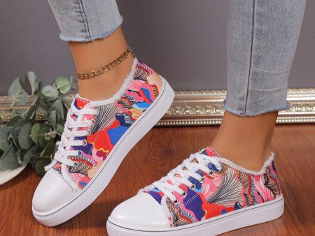 Wholesale Lace Up Flat Casual Canvas Shoes Rubber Women Shoes Online Sale