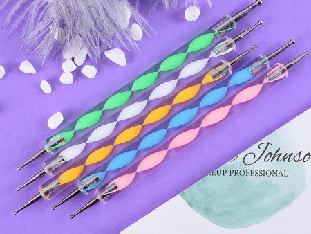 Wholesale Acrylic Drill Spiral Double-headed Manicure Dotting Pen Set 5 Pieces Online