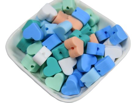 Wholesale 50PCS 14mm Random Color Love Silicone Beads For Discount