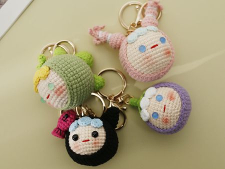 Wholesale Wool Crocheted Cartoon Meatball Keychain Sale