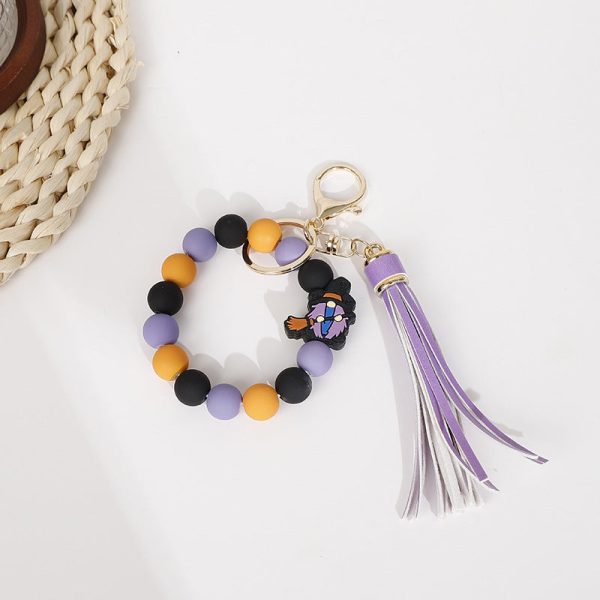 Wholesale 10pcs Halloween Cowboy Boots Silicone Tassel Wrist Keychain Online Sale