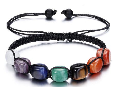 Wholesale 2PCS Colorful Natural Stone Bracelet Tiger Eye Stone Agate Crystal Bracelet Online Sale