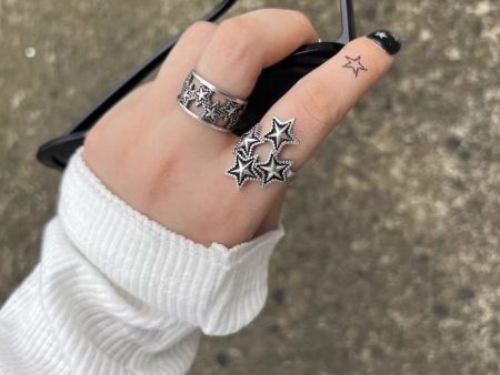 Wholesale Vintage Star Adjustable Open Alloy Ring Fashion