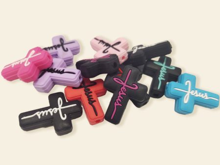 Wholesale 10pcs Cross Silicone Focal Beads Online now