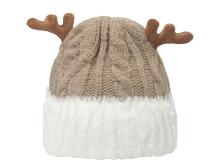 Wholesale 2023 Christmas Autumn and Winter Warm Antlers Plush Knitted Hat Cheap