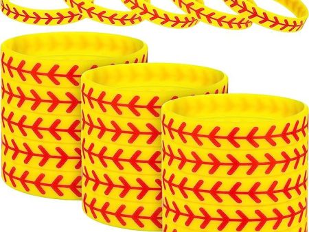 Wholesale 100pcs Softball Rubber Player Wristbands Bracelet For Sale