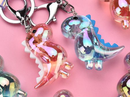 Wholesale Acrylic Pendant Electroplated Dinosaur Keychain For Cheap