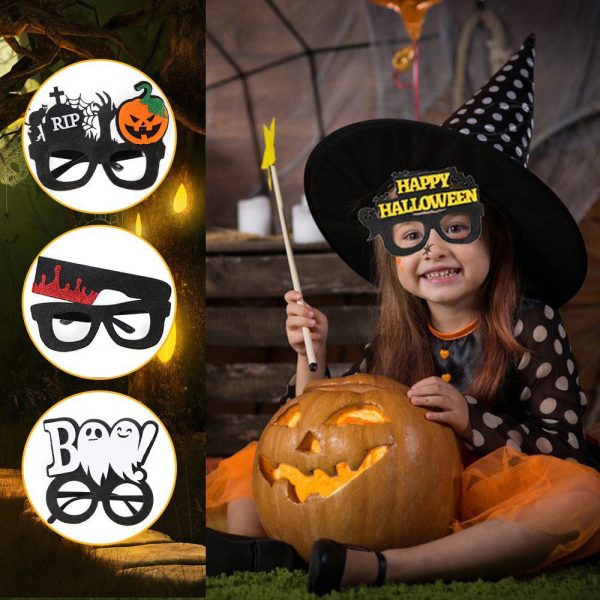 Wholesale Halloween Party Kids Adult Horror Props Skeleton Ghost Glasses Frame Sale