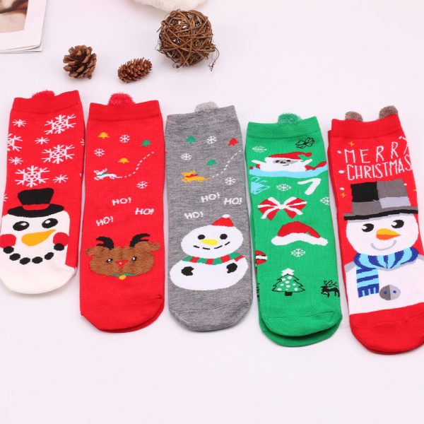 Wholesale Autumn New Christmas Elk Santa Claus Cotton Socks Online Sale