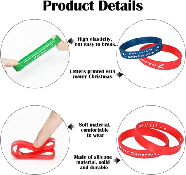 Wholesale 10pcs Christmas Silicone Party Gift Rubber Wristbands Bracelet Online Sale