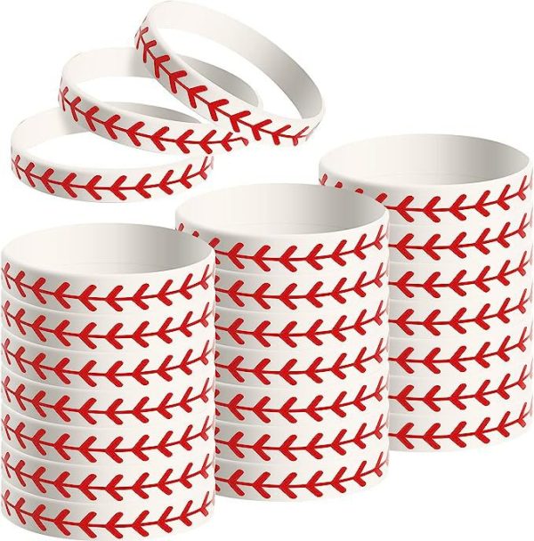 Wholesale 100pcs Softball Rubber Player Wristbands Bracelet For Sale